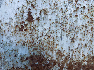 Fototapeta premium Distressed peeling rusty painted metal texture