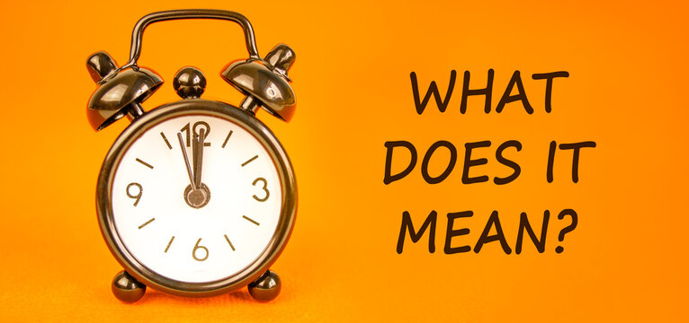 What do you think symbol. Concept words What do you think on beautiful white paper. Beautiful orange background. Black alarm clock. Business What do you think motivational support concept. Copy space.