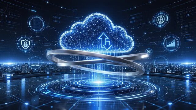 Futuristic Cloud Computing Platform with AI Holographic Data Network
