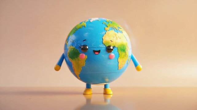 Cartoon character of a globe.