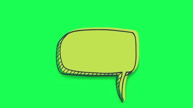 Hand drawn speech bubble isolated on a green background