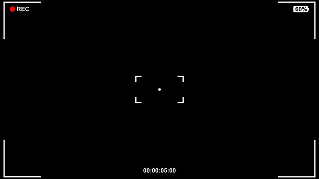 Recording camera Recorder Screen Overlay, with running timecode