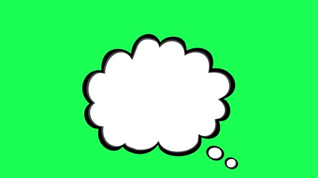Comic book style thought bubble on a vibrant green background