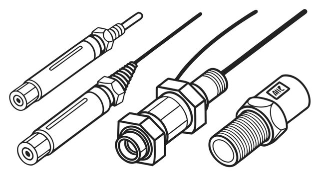 Set of inductive proximity sensors and industrial components with inductive