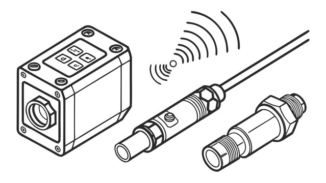 Industrial proximity sensor and detection control unit with proximity, detection
