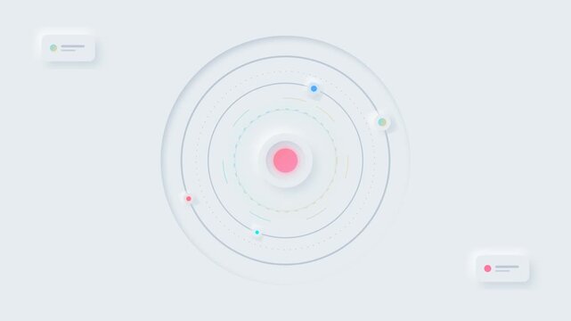 Neumorphic Solar System 4K Motion Graphic