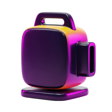 3d rendered colorful radio with handle and buttons