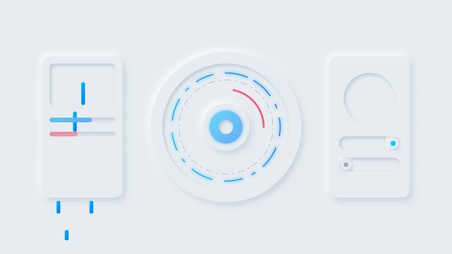 Neumorphic Cyber HUD Animation 4K