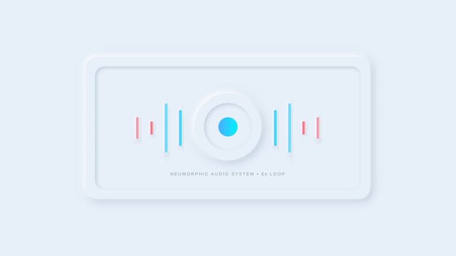 Animasi Neumorphic Audio Visualizer 4K Motion Graphic Animation | Seamless Loop