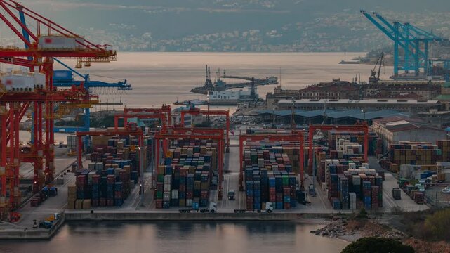 View of the Adriatic Gate Container Terminal in Rijeka, Croatia.