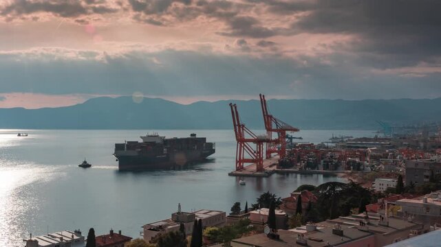 View of Adriatic Gate Container Terminal in Rijeka, Croatia.