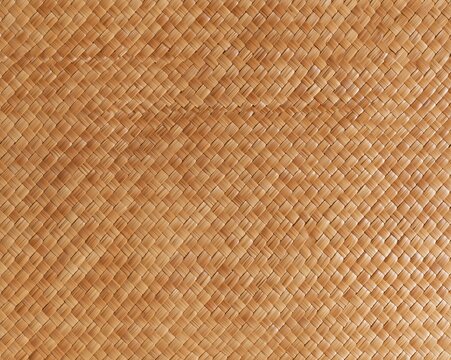 Handwoven rattan weave texture in a seamless rhythmic pattern, featuring a warm honey brown palette for natural interior design and material backgrounds