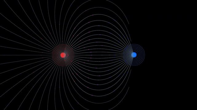 Electric Field Lines Between Positive and Negative Charges Physics Visualization