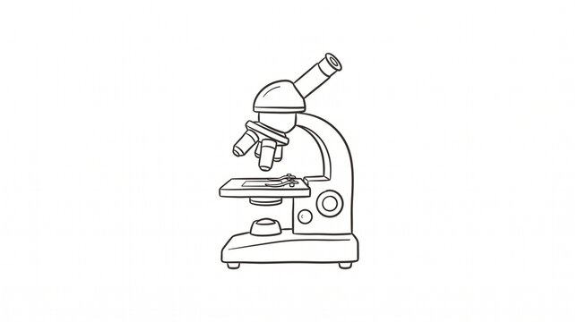 Hand-drawn outline microscope for scientific projects/369998232293, a key tool for discovery in education and biology