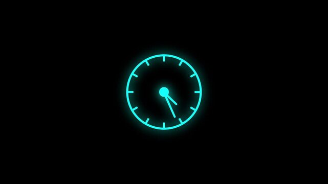 Glowing Neon Clock Hand Advances with Subtle Motion During Time Lapse Sequence