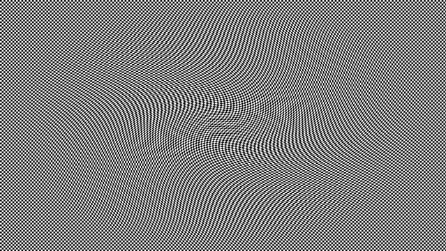 Black and white checkered pattern with distortion effect for modern creative graphic design.