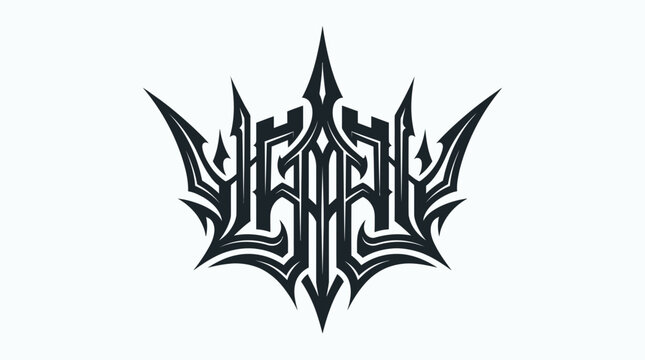 Symmetrical gothic tribal logo with sharp spike elements