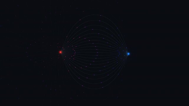 Electric Field Lines Between Positive and Negative Charges Scientific Physics Background