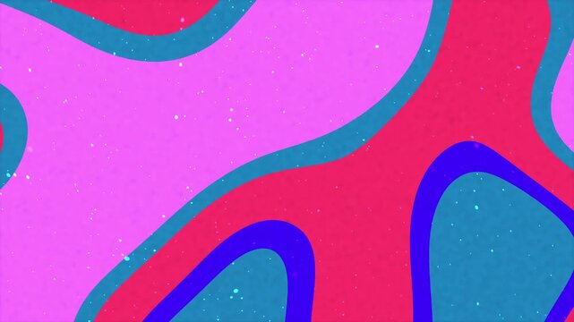 Abstract background with vibrant wavy shapes in pink red and blue colors.
