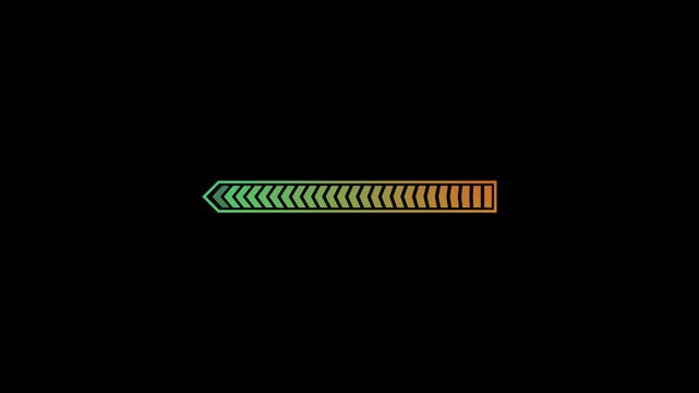 Chevron arrow loading bar gradient HUD progress status dark background 4k 25fps