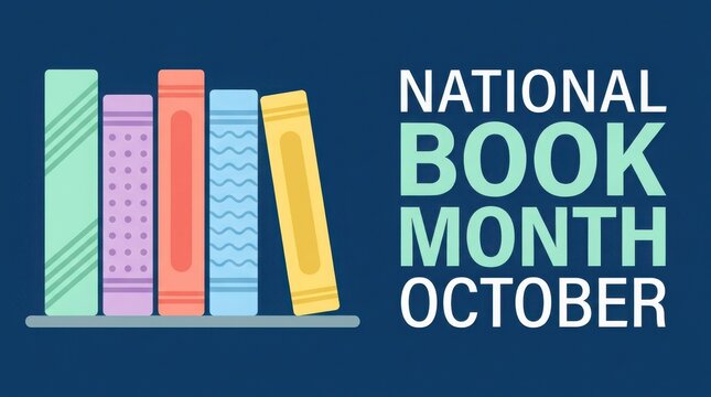 National book month october illustration