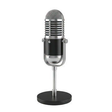 Classic microphone on black stand