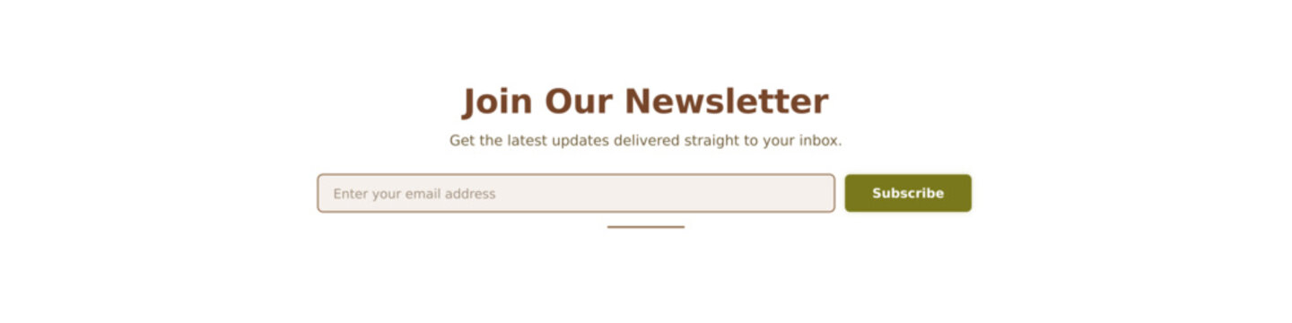 Newsletter subscription form vector, email signup bar, join our newsletter web banner element