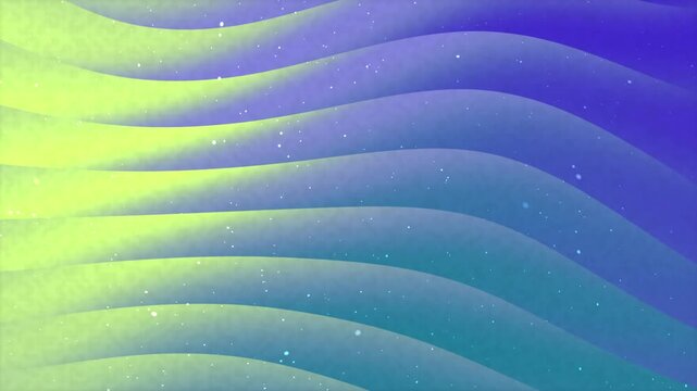 Abstract background featuring smooth flowing waves in vibrant gradient colors of green and blue.