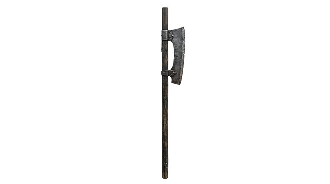 A Detailed Vintage Medieval Battle Axe Weapon Isolated on a Clean White Background