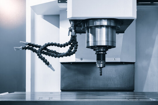 Modern programmable metalworking CNC multifunctional milling drilling grinding tool automatic machine, tech industrial technology background