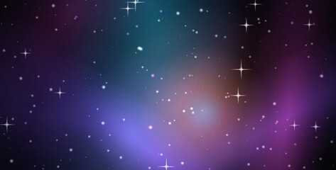 Deep purple and blue nebula background, with sparkling stars, for science fiction, and astronomical themed, digital and projects © khaledSaifulllah