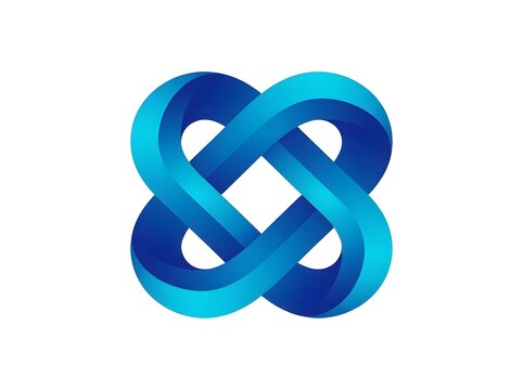 Abstract geometric logo design with continuous loop shape