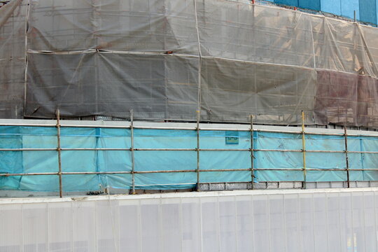 Construction scaffolding netting and webbing in Asian country