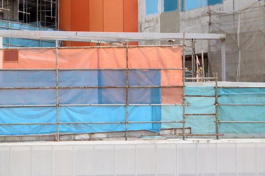 Construction scaffolding netting and webbing in Asian country