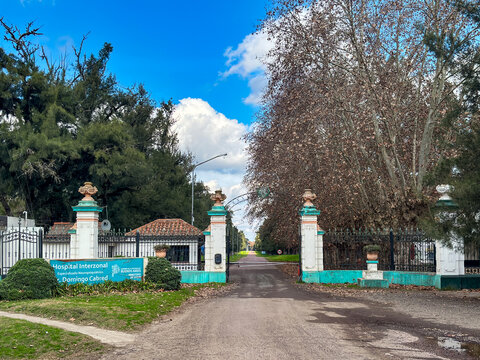 Entrance gate to Dr. Domingo Cabred Psychiatric Hospital in Open Door - Argentina