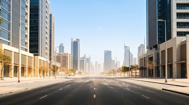 Extreme summer heat in a bustling city street during midday
