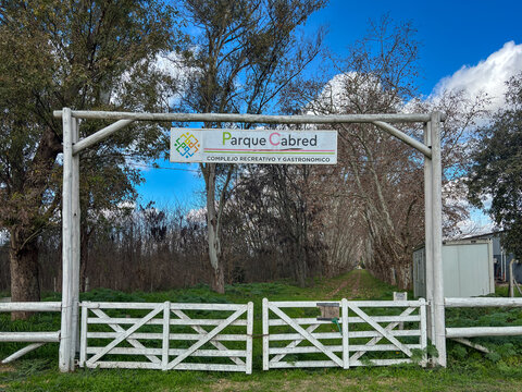 Entrance gate to Parque Cabred in Open Door - Lujan, Buenos Aires