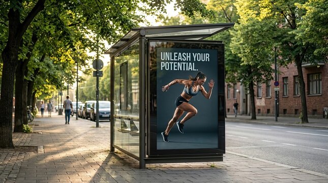 Billboard mockup in urban environment
