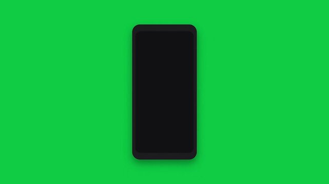 Modern smartphone with blank screen isolated on green background mockup design for digital presentation