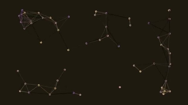 Geometric Network Lights Forming Abstract Shapes in Dim Dark Space