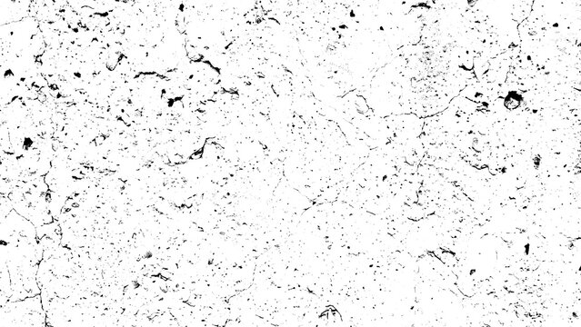Black and white grunge texture background of cracked rough surface for overlay design element or distressed effect.