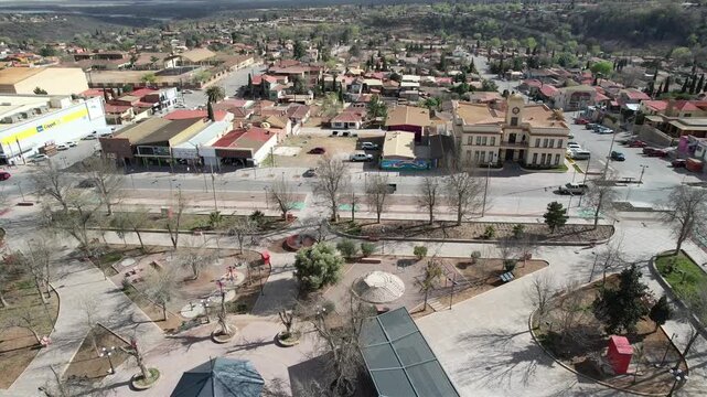 Vista aerea del pueblo minero en Cananea , Sonora Mexico 
