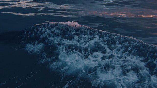 Sea surface as seen from the moving sailing boat