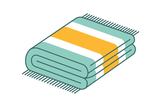 Folded Striped Blanket Vector Illustration