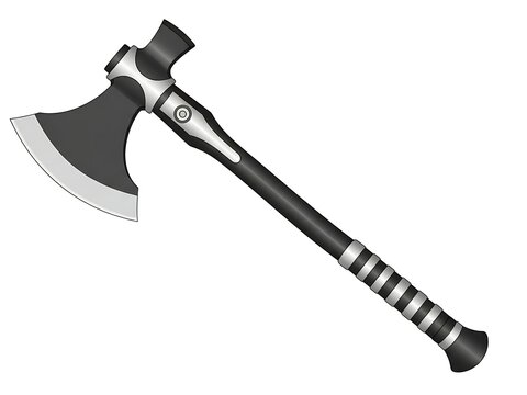 Viking battle axe with wooden handle