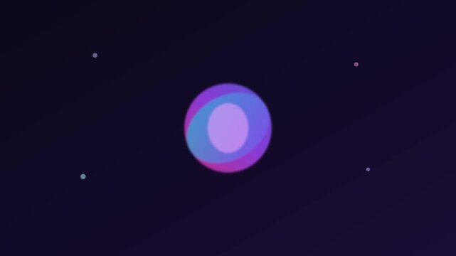 Abstract glowing neon circles motion animation 4k background, with pulsing purple, and blue light orbs