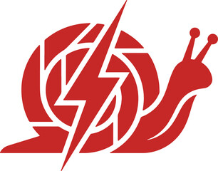 Snail Power Lightning Iconic Illustration Creative Design Template    © art88