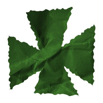 Green Decorative Torn Paper Texture Transparent PNG Isolated Crumpled Paper Element