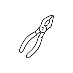 Obraz premium Combination Pliers Outline Vector Icon