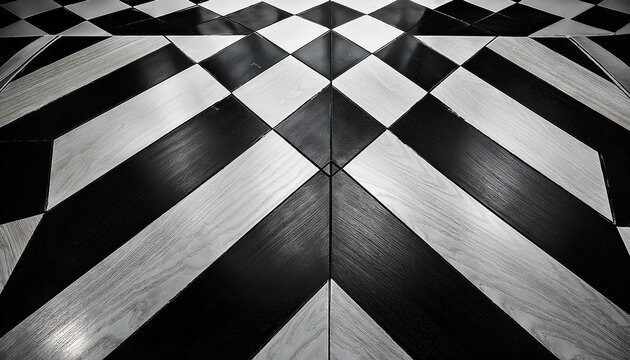 Black And White Chess Board Style Floor Background